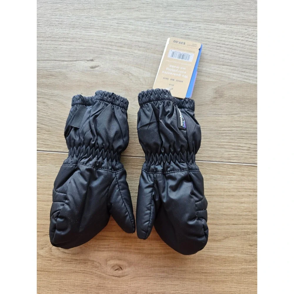 Patagonia Baby Puff Mitts 3-6M Black Water-Resistant Mittens camping gorpcore